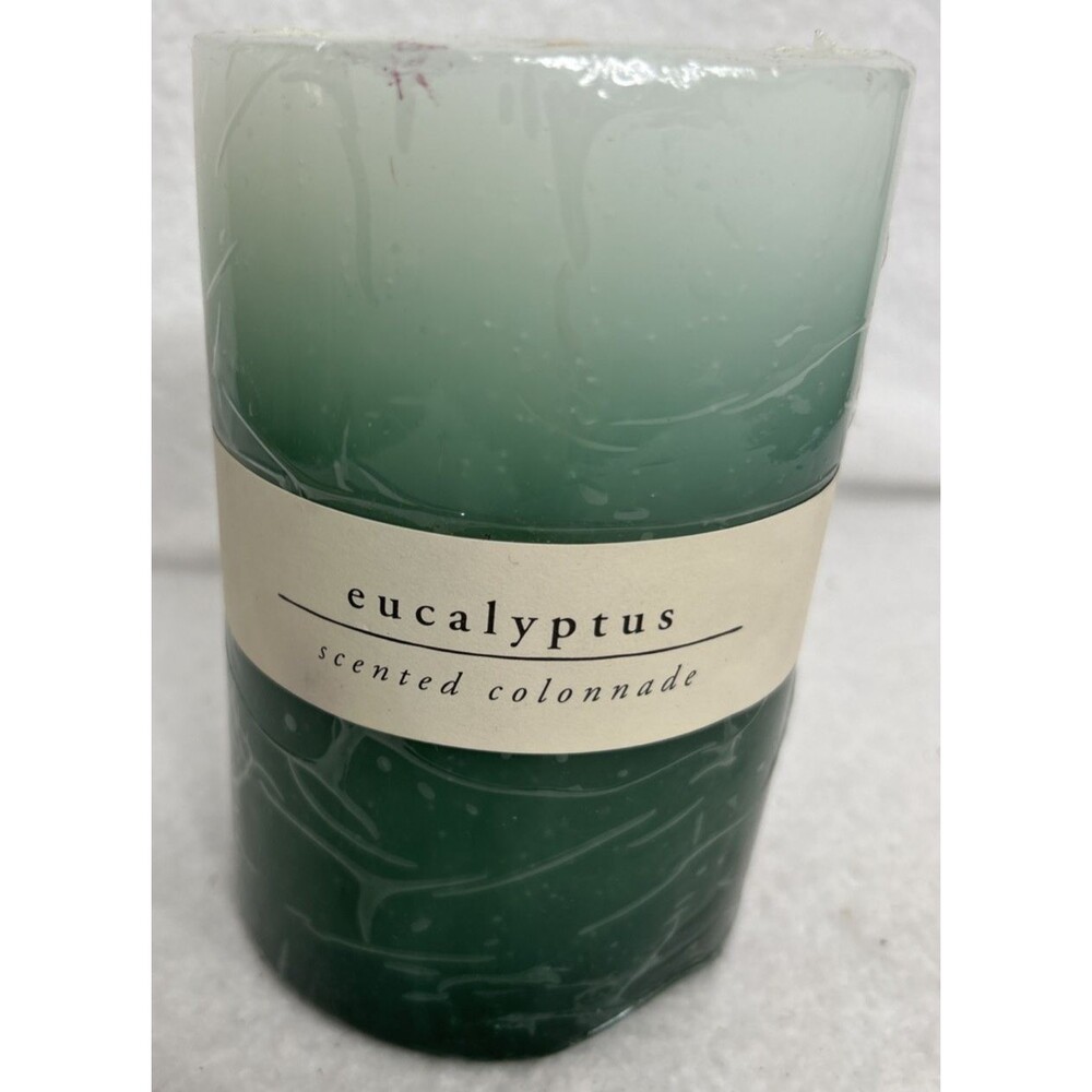 New Pier 1 Imports Eucalyptus scented candle 4x6 Vintage pillar Bohemian Scent